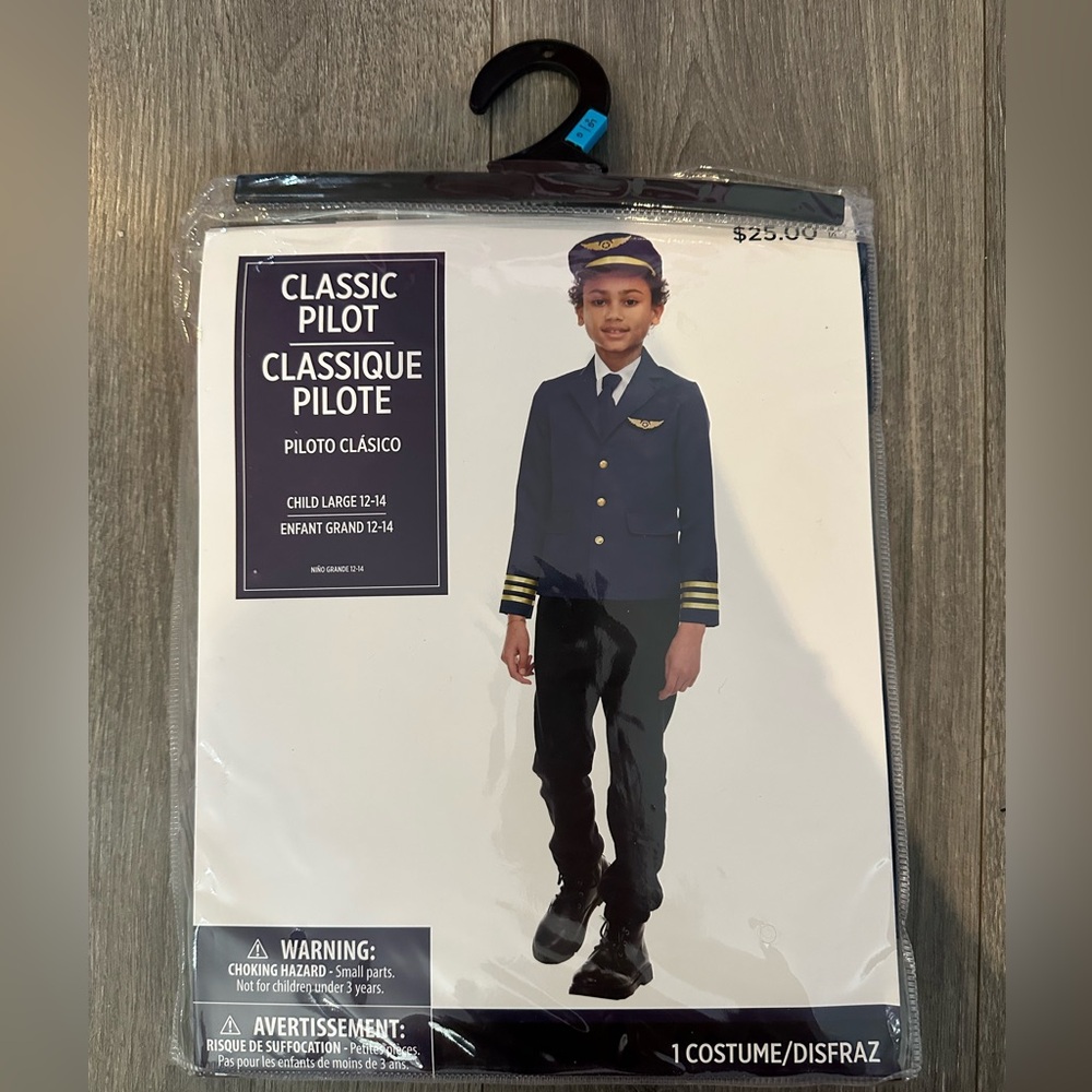 Classic Pilot Costume for Kids child large 12 to 14